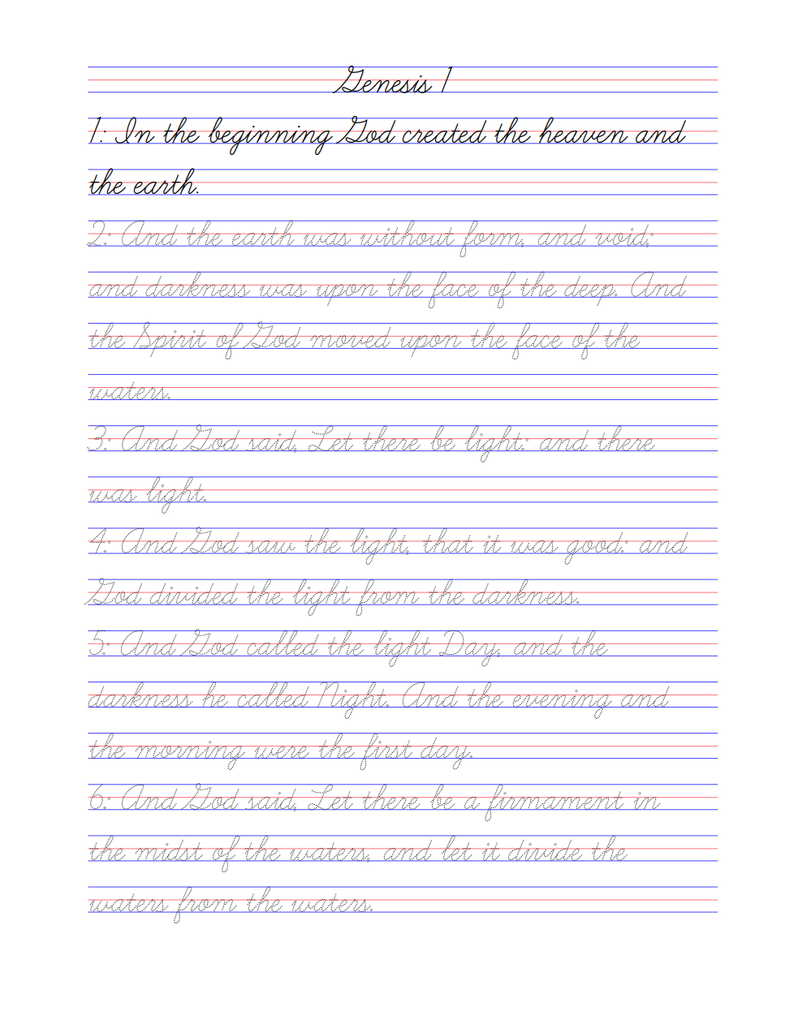 Tracing the Word: Genesis