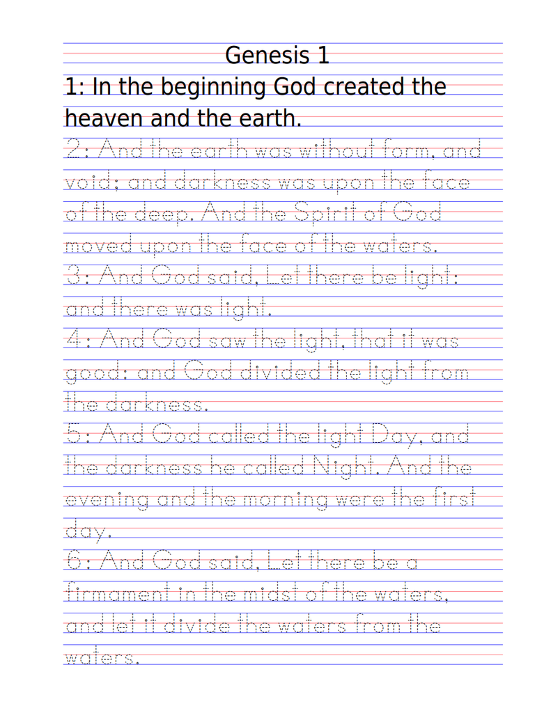 Tracing the Word: Genesis