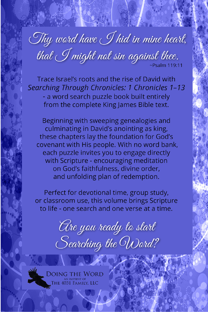 Searching Through Chronicles: 1 Chronicles 1-13