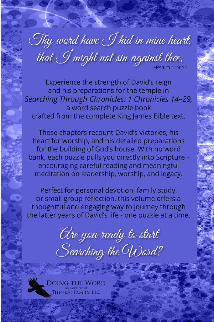 Searching Through Chronicles: 1 Chronicles 14-29