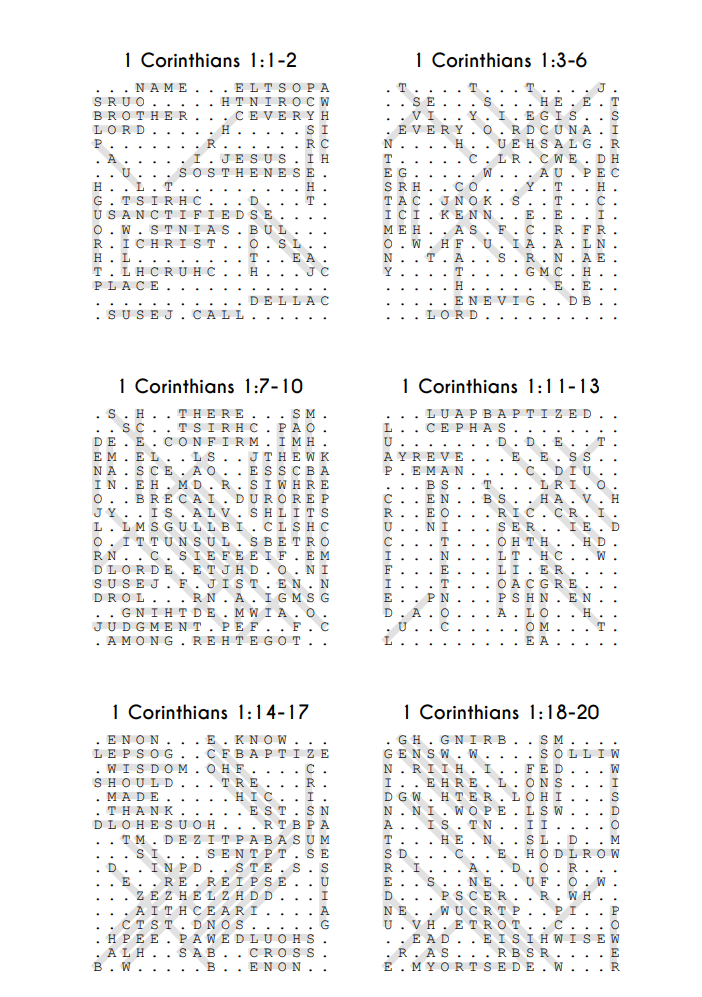 Searching Through Corinthians: 1 Corinthians