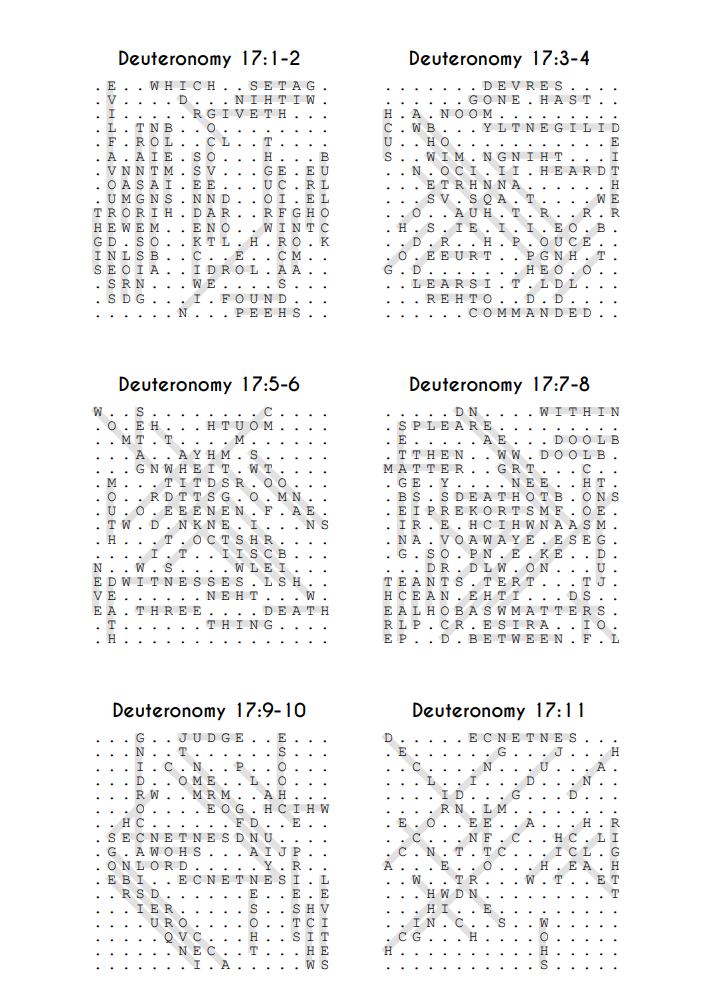 Searching Through Deuteronomy: Chapters 17-34