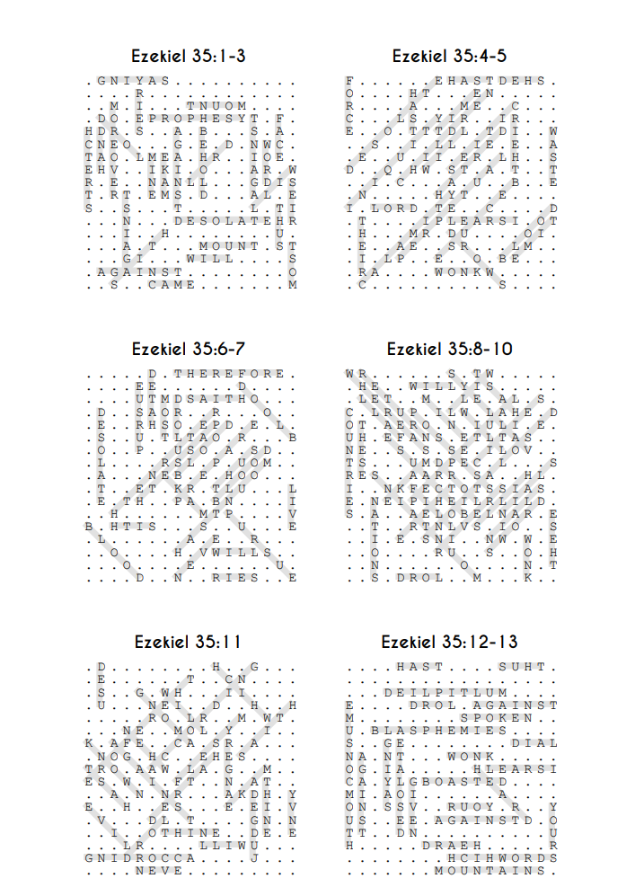 Searching Through Ezekiel: Chapters 35-48
