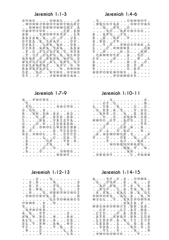 Searching Through Jeremiah: Chapters 1-13