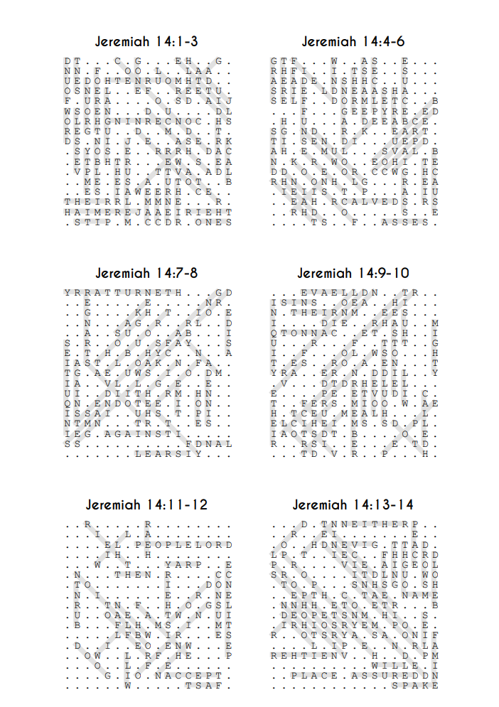 Searching Through Jeremiah: Chapters 14-26