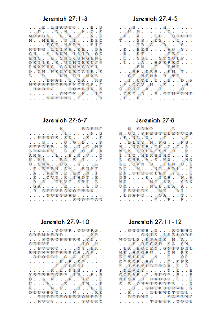 Searching Through Jeremiah: Chapters 27-39