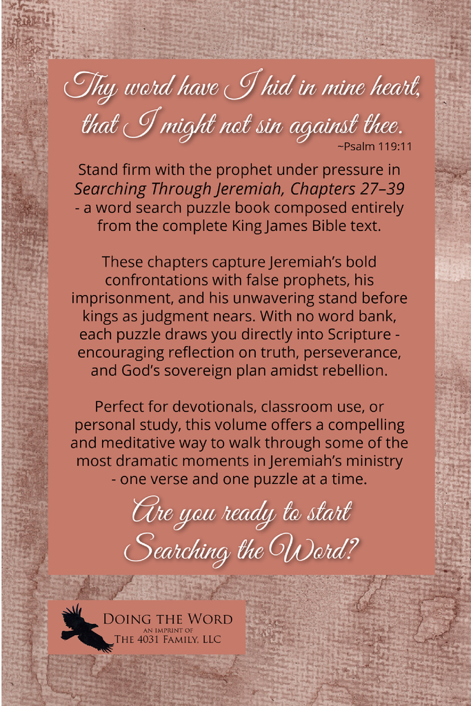 Searching Through Jeremiah: Chapters 27-39