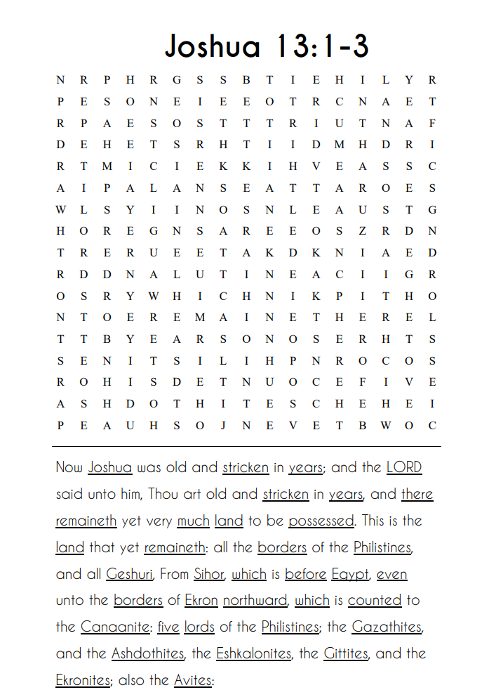 Searching Through Joshua: Chapters 13-24
