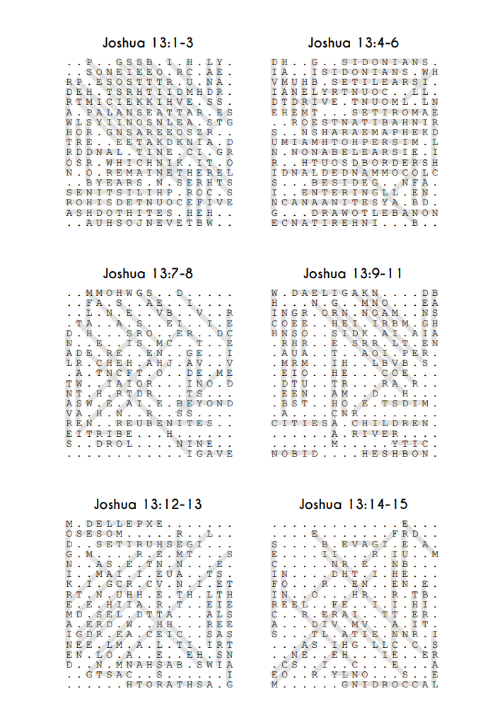Searching Through Joshua: Chapters 13-24