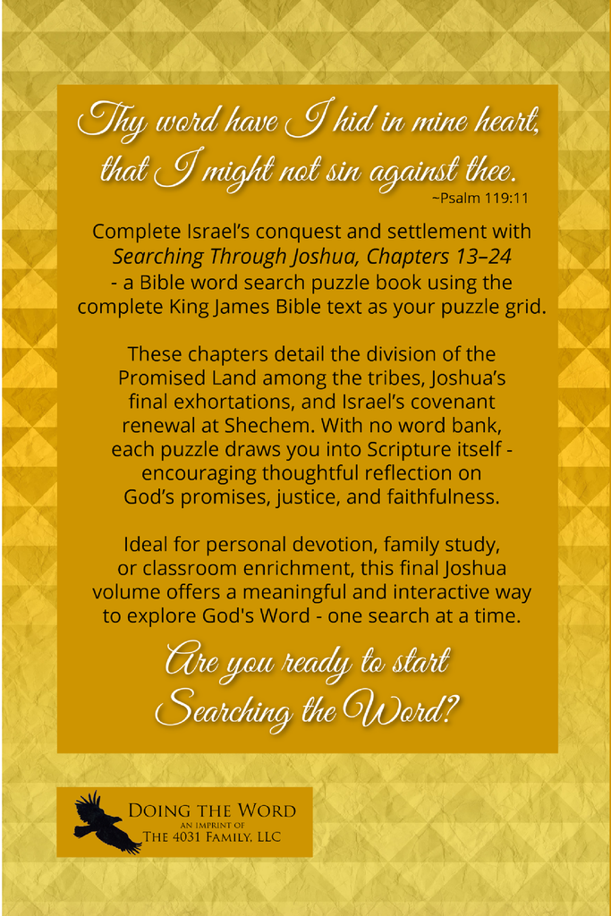 Searching Through Joshua: Chapters 13-24