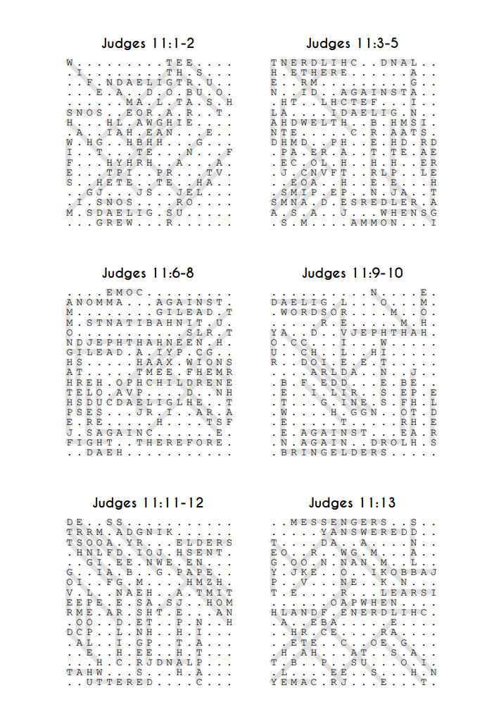 Searching Through Judges: Chapters 11-21