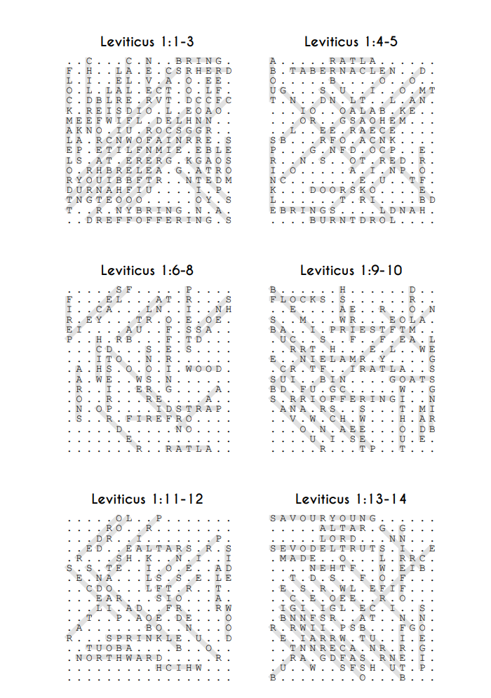 Searching Through Leviticus: Chapters 1-14