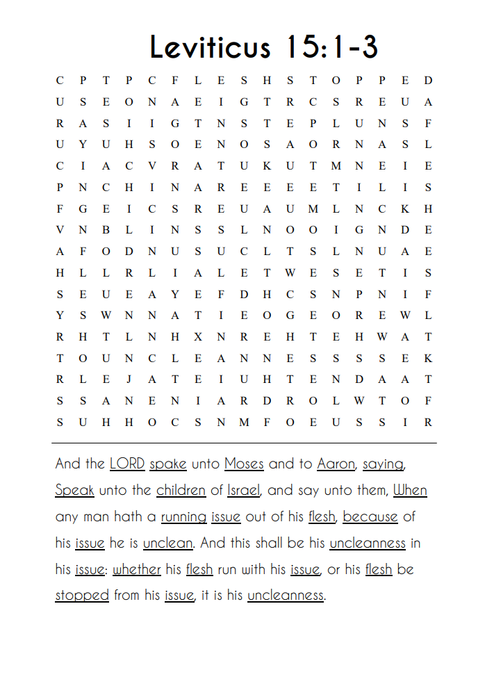 Searching Through Leviticus: Chapters 15-27