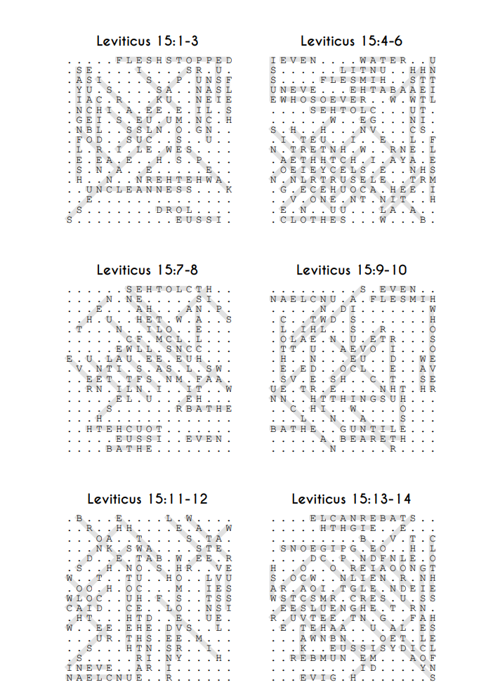 Searching Through Leviticus: Chapters 15-27