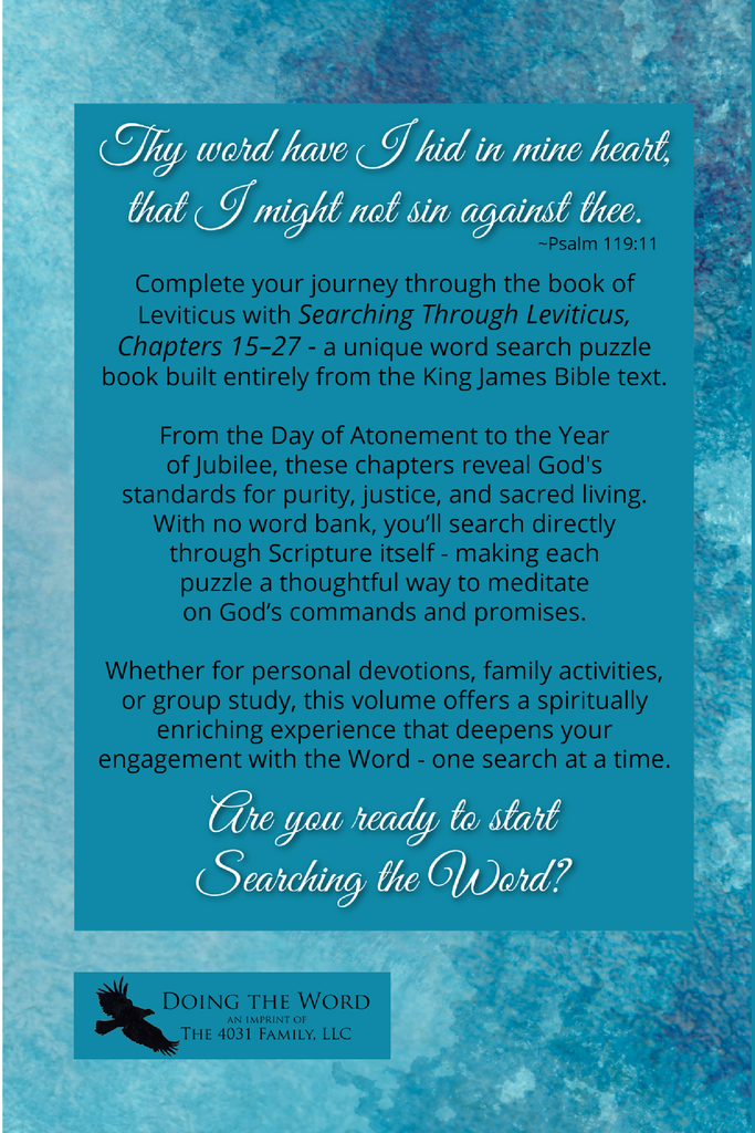 Searching Through Leviticus: Chapters 15-27