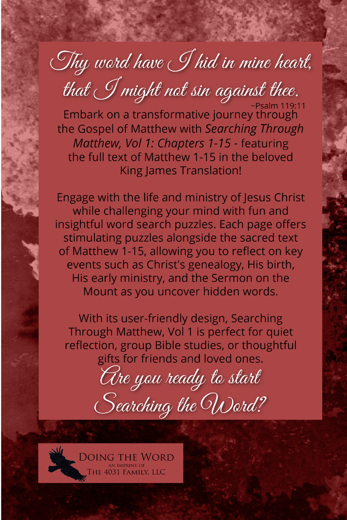 Searching Through Matthew: Chapters 1-15