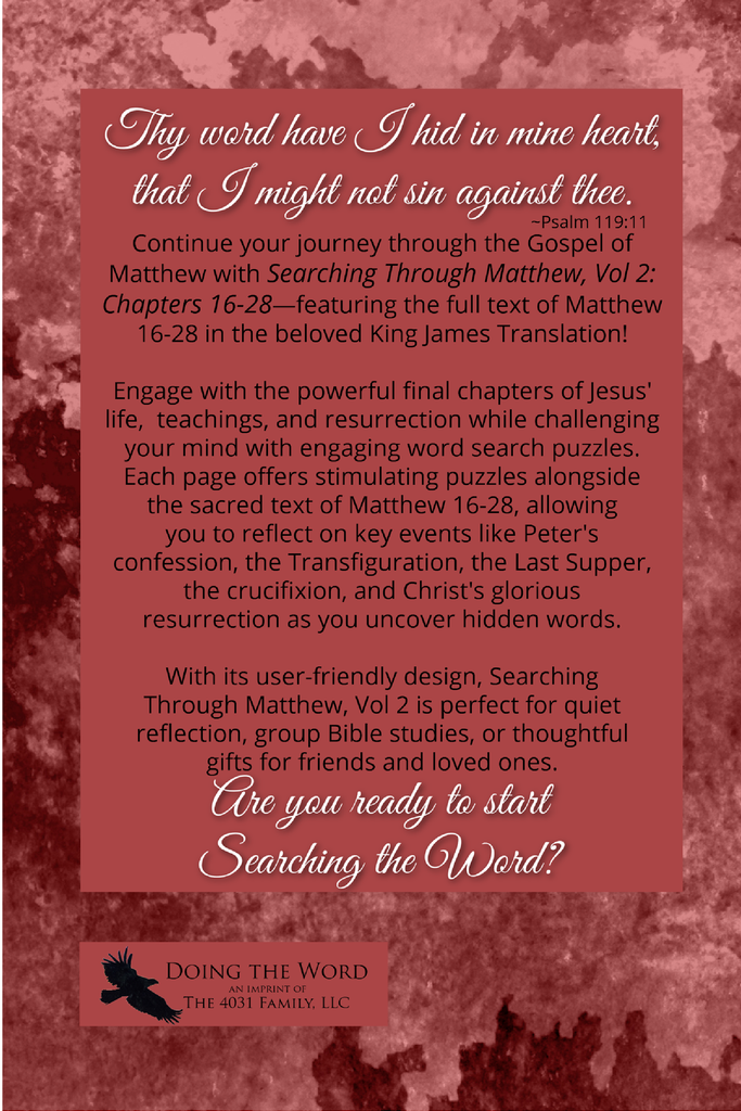 Searching Through Matthew: Chapters 16-28
