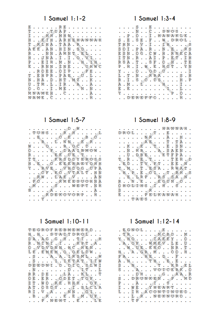 Searching Through Samuel: 1 Samuel 1-16