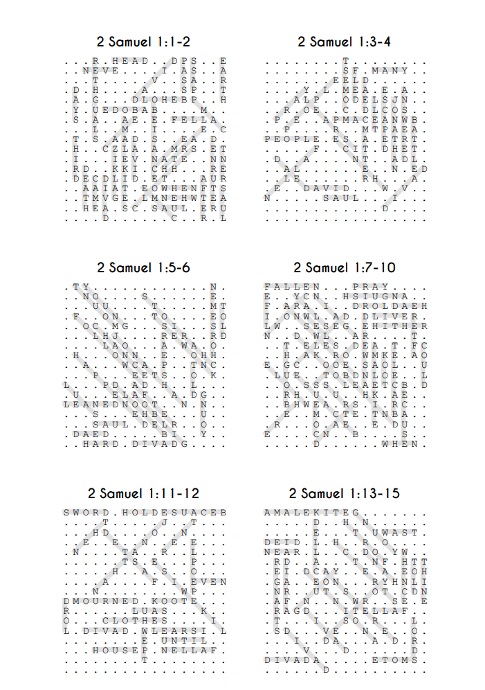 Searching Through Samuel: 2 Samuel 1-13