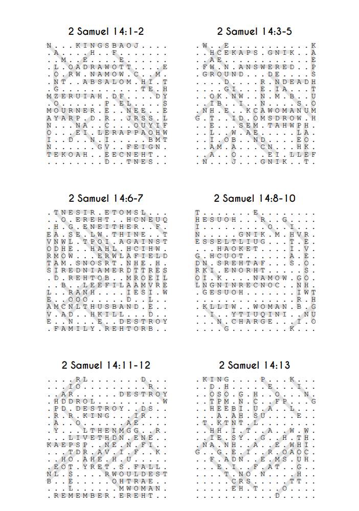 Searching Through Samuel: 2 Samuel 14-24