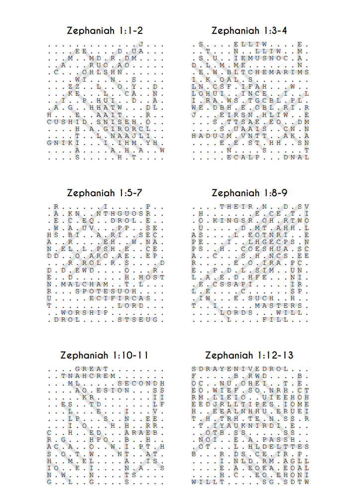 Searching Zephaniah Through Malachi