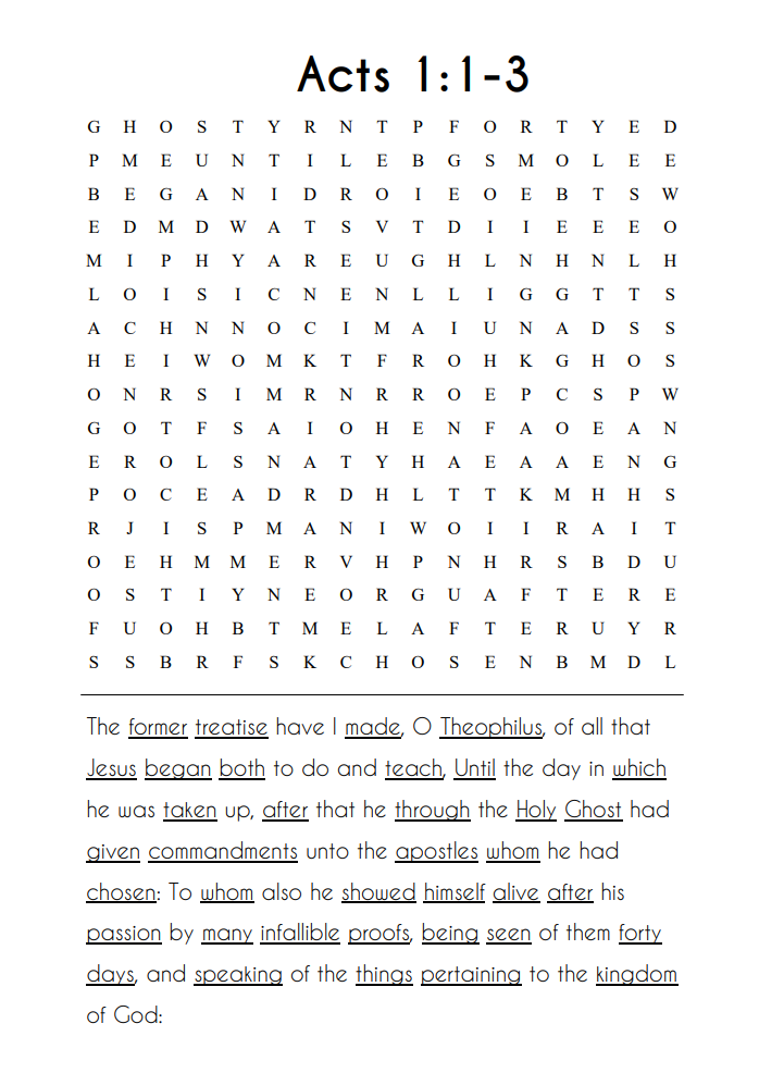 Searching through Acts: Chapters 1-14
