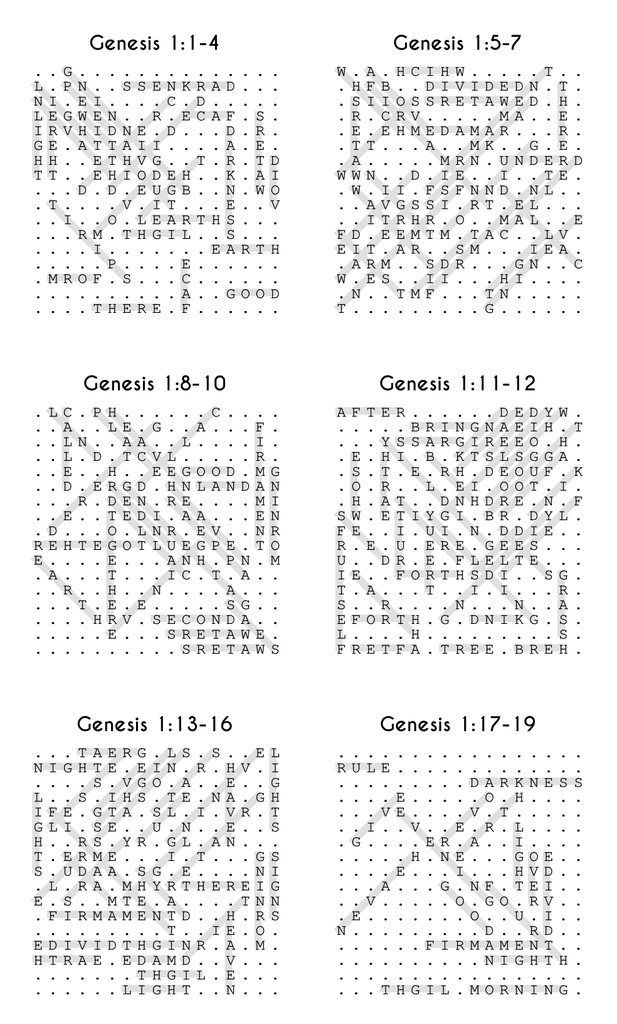 Searching through Genesis: Chapters 1-11