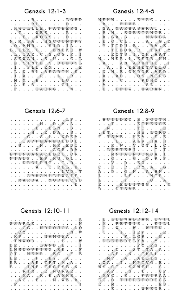 Searching through Genesis: Chapters 12-25