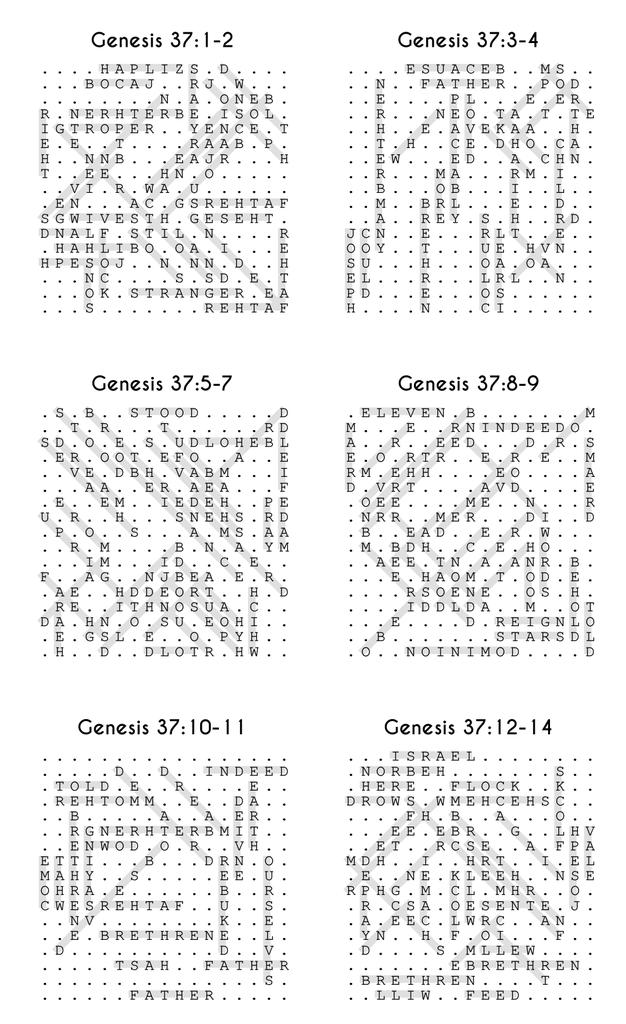 Searching through Genesis: Chapters 37-50