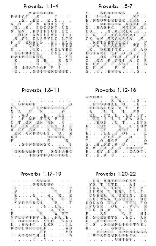 Searching through Proverbs: Chapters 1-15