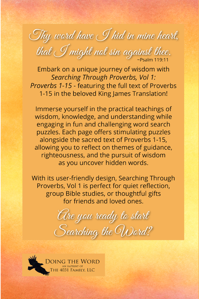 Searching through Proverbs: Chapters 1-15