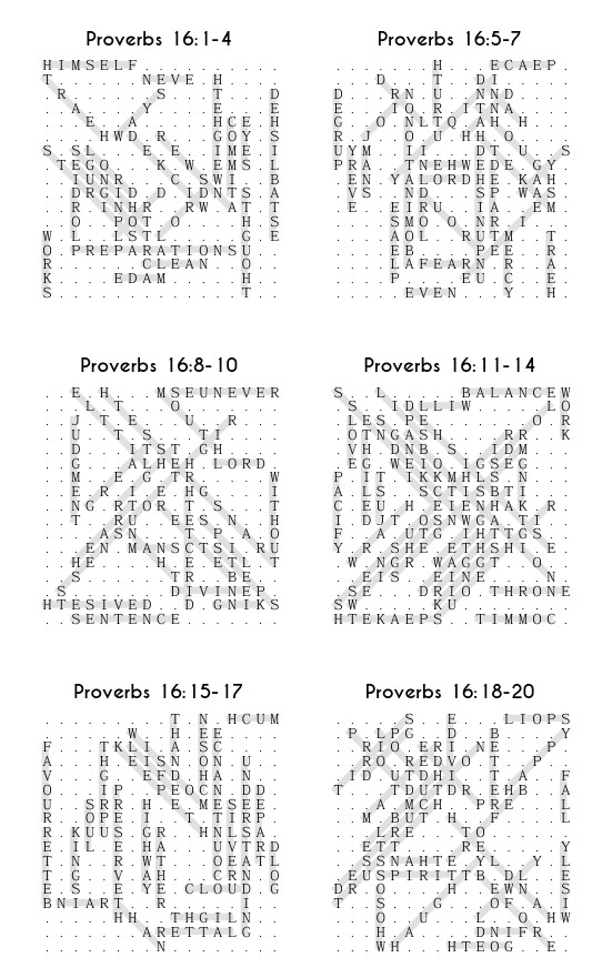 Searching through Proverbs: Chapters 16-31