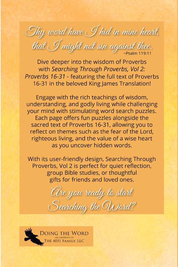 Searching through Proverbs: Chapters 16-31