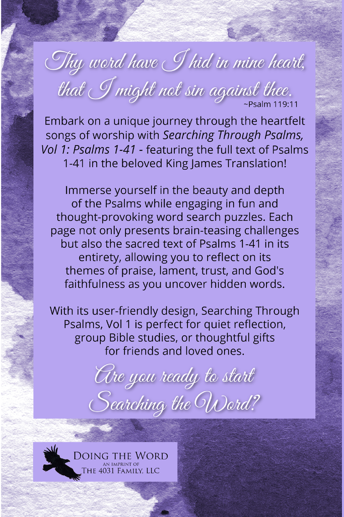 Searching through Psalms: Psalms 1-41