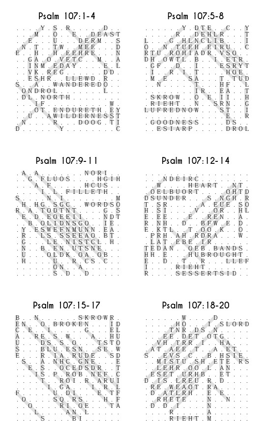 Searching through Psalms: Psalms 107-150