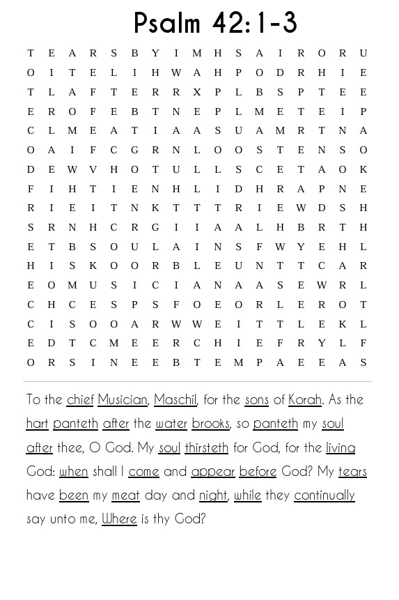 Searching through Psalms: Psalms 42-72