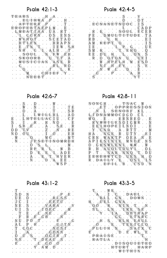 Searching through Psalms: Psalms 42-72