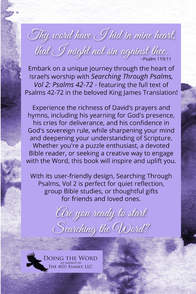 Searching through Psalms: Psalms 42-72