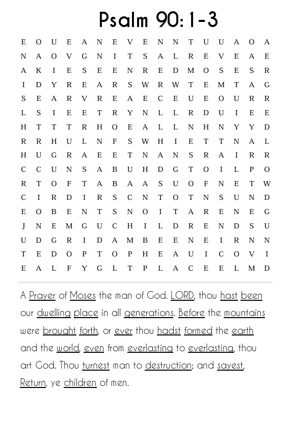 Searching through Psalms: Psalms 90-106