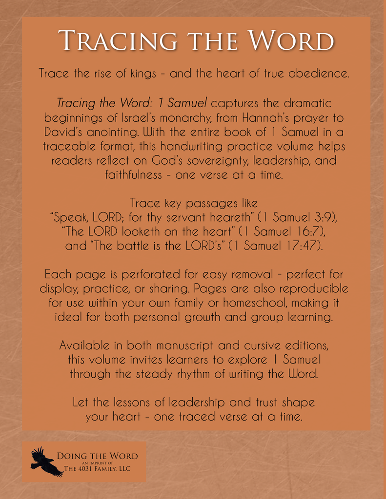 Tracing the Word: 1 Samuel