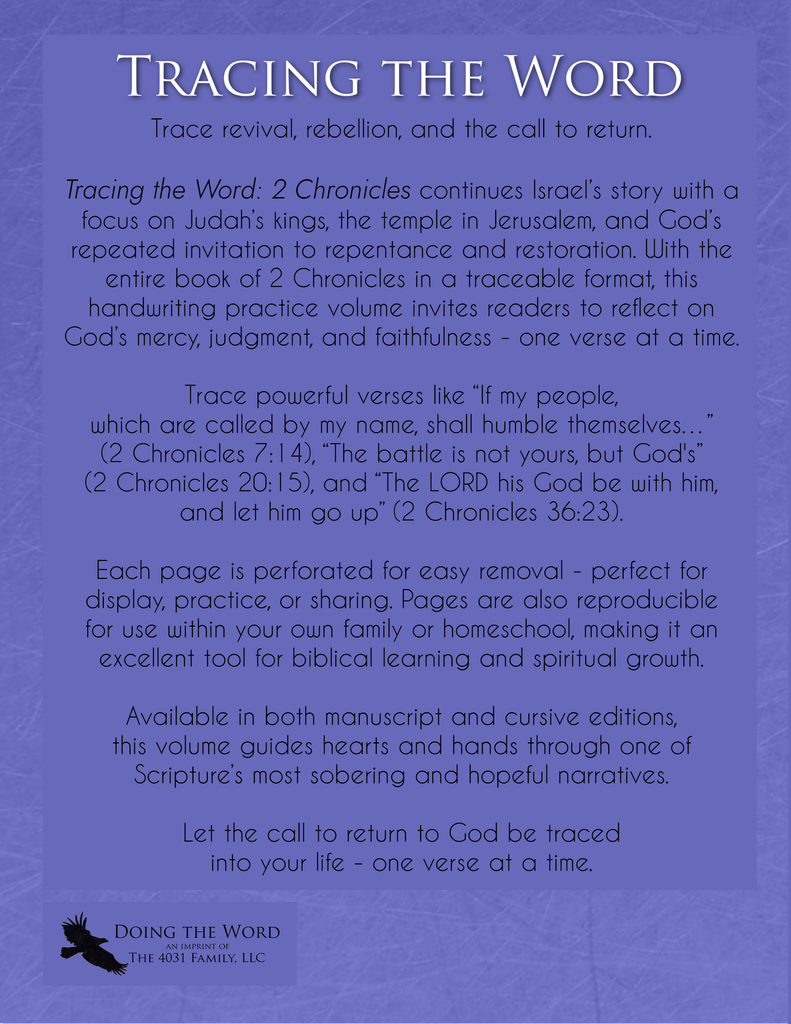 Tracing the Word: 2 Chronicles