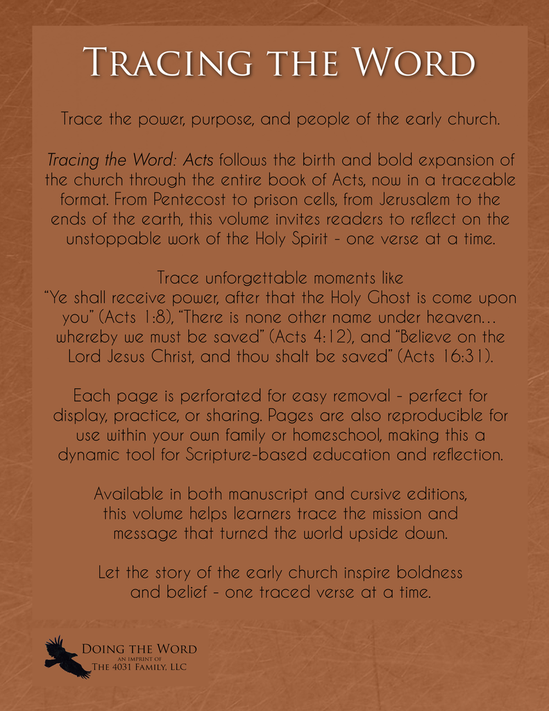 Tracing the Word: Acts