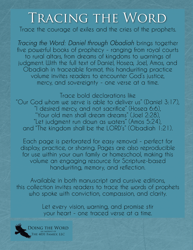 Tracing the Word: Daniel through Obadiah