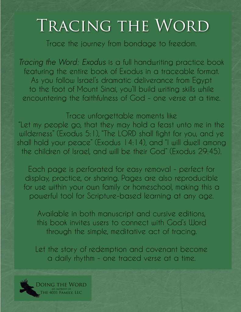 Tracing the Word: Exodus