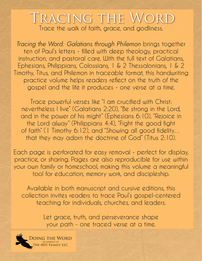 Tracing the Word: Galatians through Philemon
