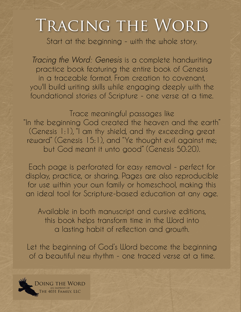 Tracing the Word: Genesis