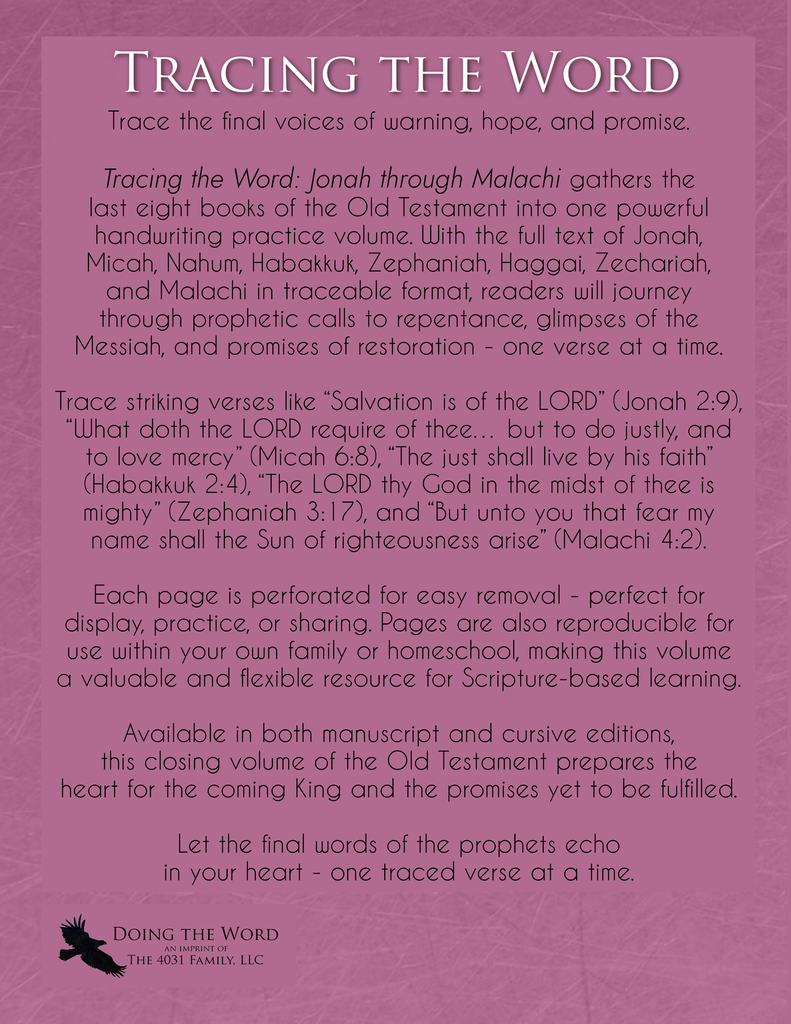 Tracing the Word: Jonah through Malachi