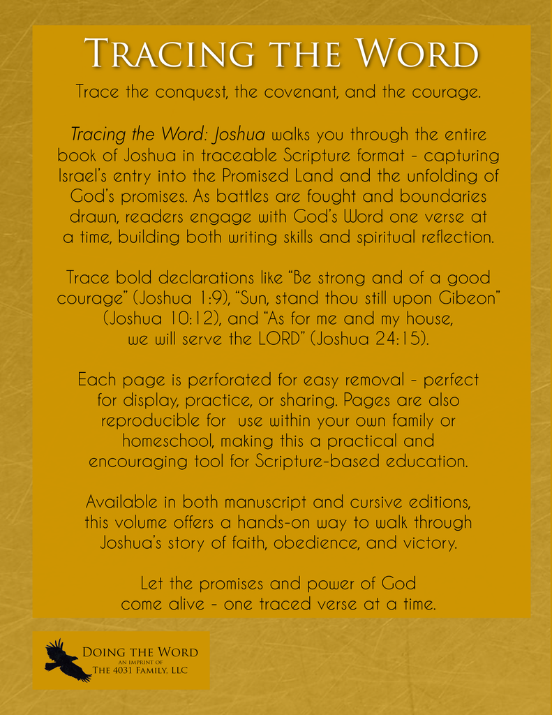 Tracing the Word: Joshua