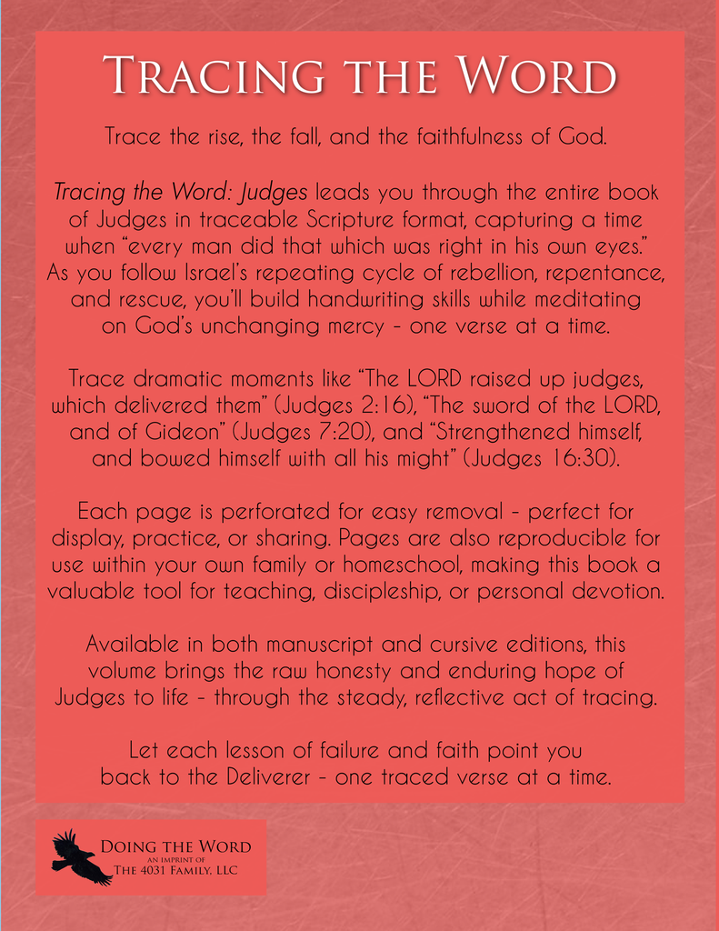 Tracing the Word: Judges