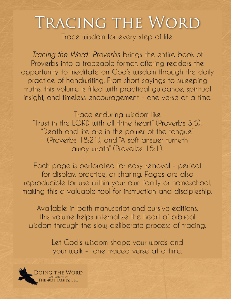 Tracing the Word: Proverbs